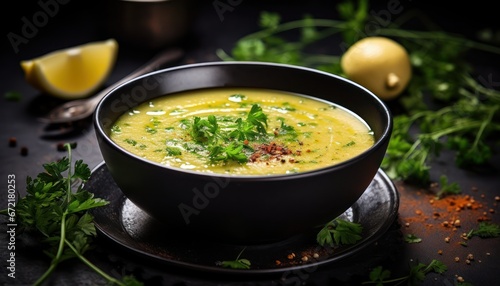 Photo of a Delicious Bowl of Soup With a Zesty Twist