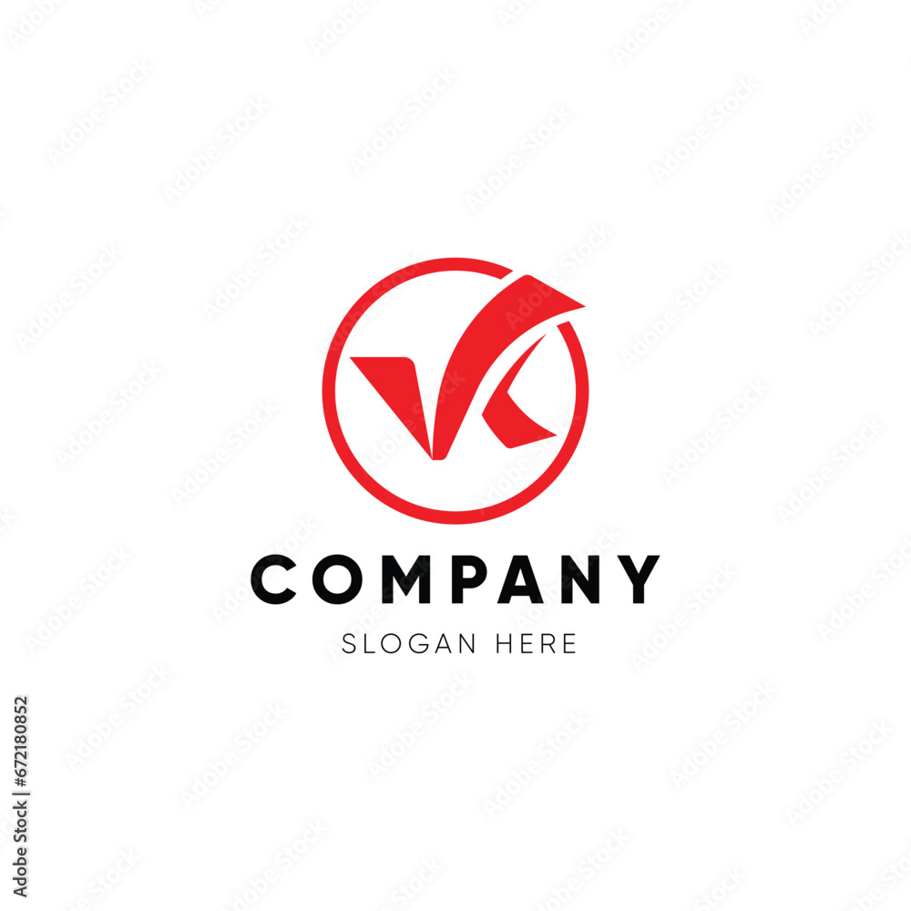Lettermark Initials monogram vk, kv logo design template Lettermark Initials monogram vk, kv logo design template