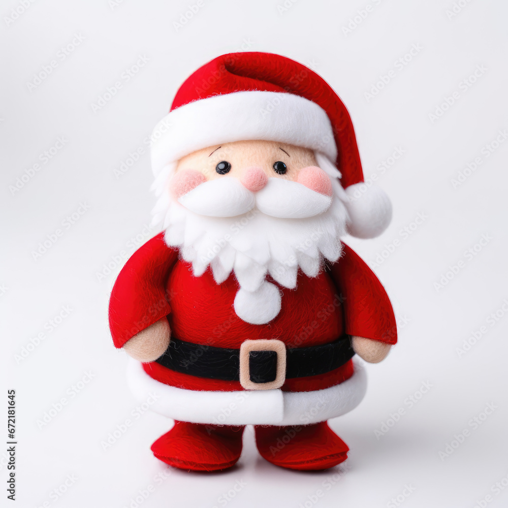 Felt funny Santa Claus for Christmas on a white background