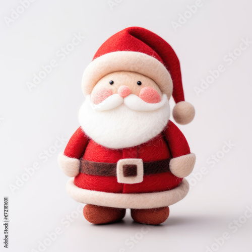 Felt funny Santa Claus for Christmas on a white background © Venka