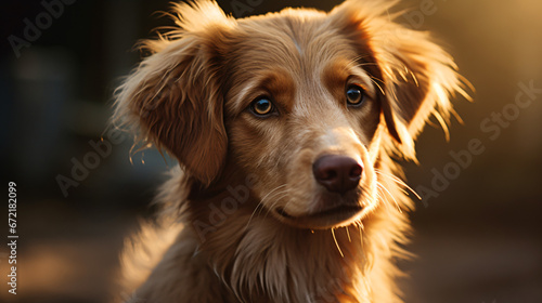 Cute Dog Closeup with Cinematic Lighting