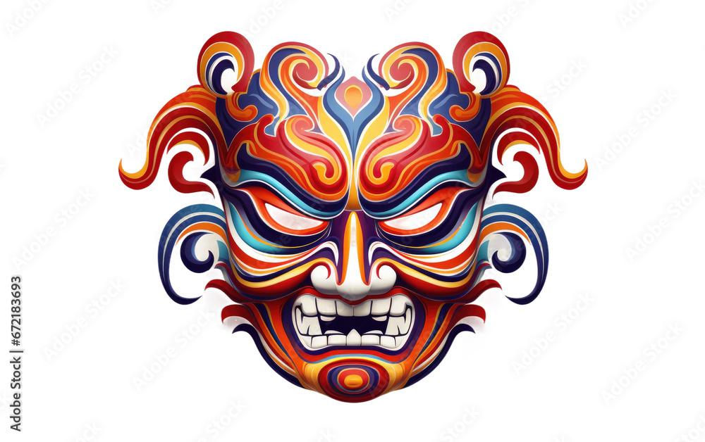 Chinese Mask Color Symbolism on Transparent Background