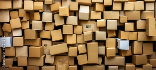 Box goods background. Generative AI technology. 