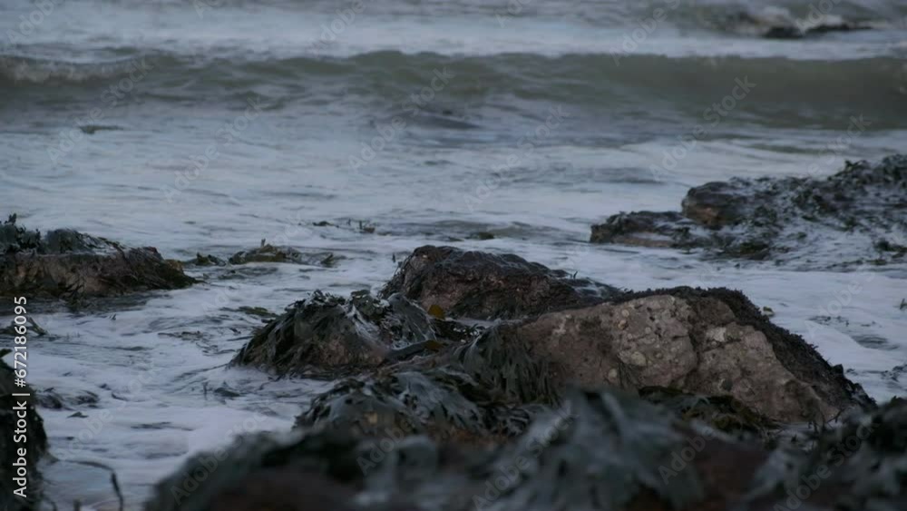 50fps. Sea waves splashes on rocks. 50fps. Sea waves splashes on rocks.