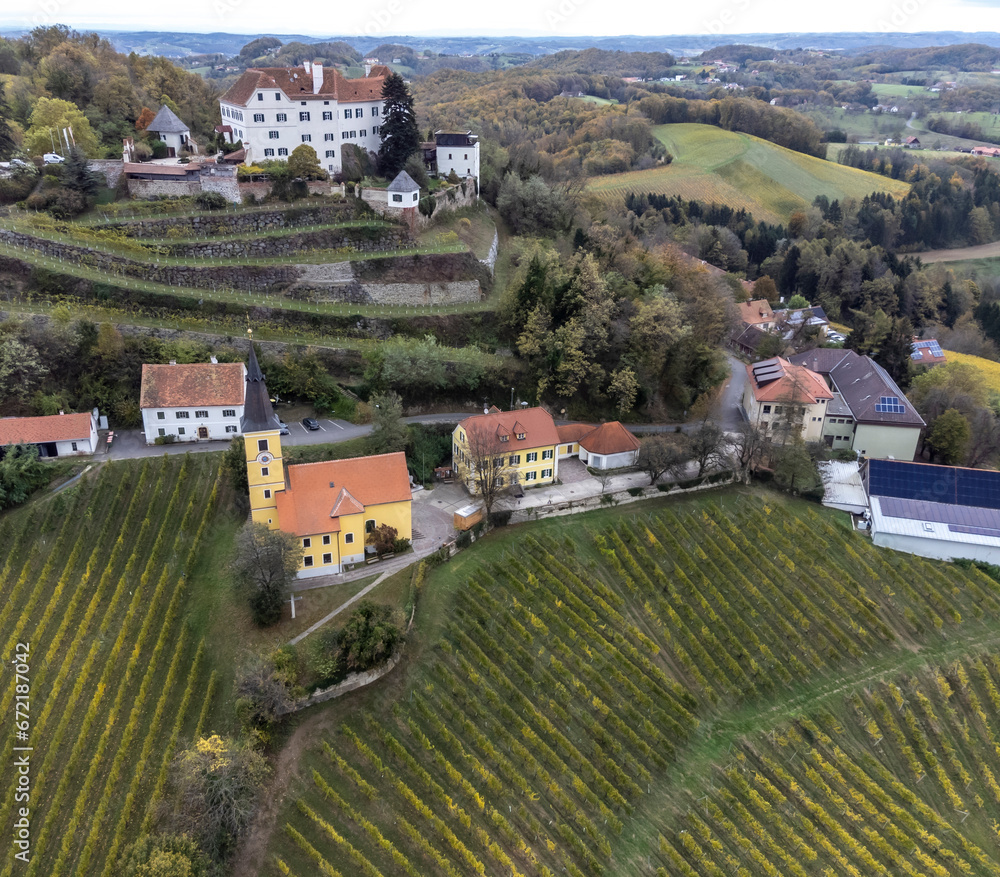 Viticulture in the Southeast of Styria, Kapfenstein Castle, Austria