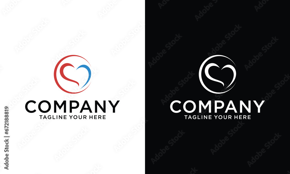 Heart or love logo icon inside circle emblem or seal stamp. Heart or love logo icon inside circle emblem or seal stamp.