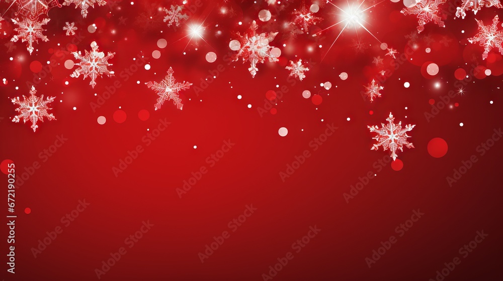 Red Christmas banner with snowflakes with copy space: a festive and elegant vector illustration for greeting cards, posters, and websites Red Christmas banner with snowflakes with copy space: a festive and elegant vector illustration for greeting cards, posters, and websites