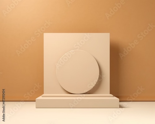 Minimalistic empty abstract beige background for Product Display  ai generative