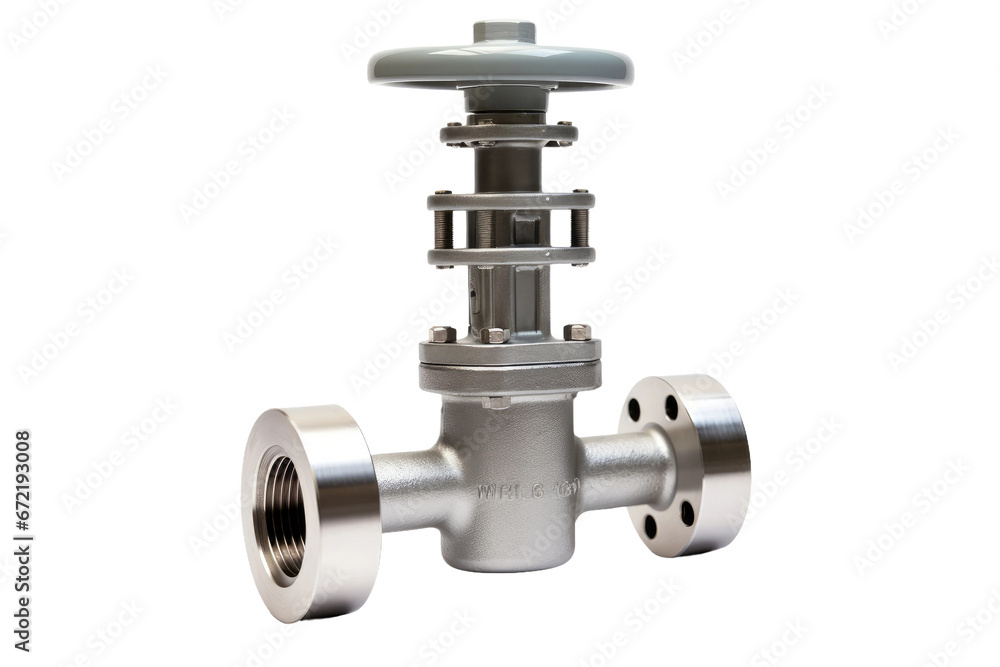 Precision Engineering with Industrial Needle Globe Valves Isolated On Transparent Background.