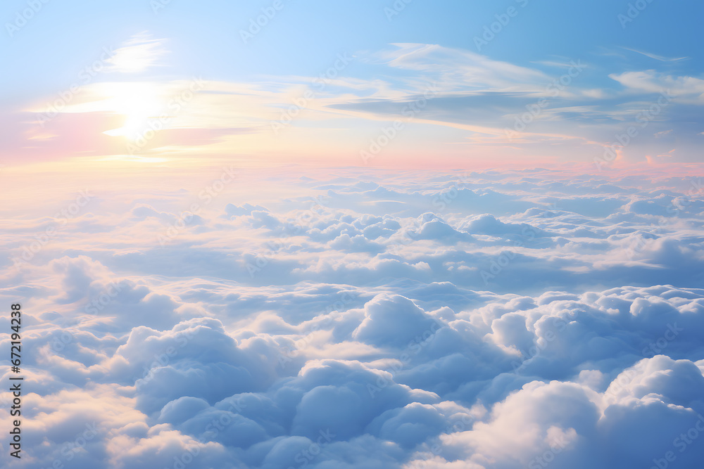 Beautiful cloudscape view from the window of an airplane at sunset ai generated art Beautiful cloudscape view from the window of an airplane at sunset ai generated art