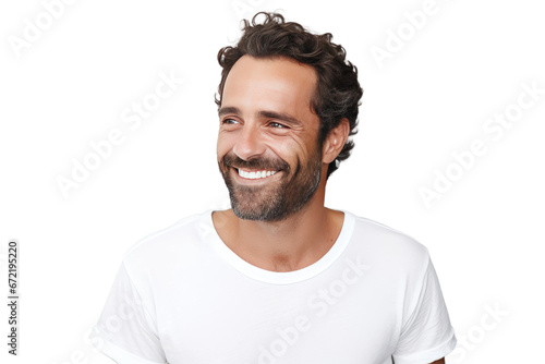 The Joy of a Smiling Man Isolated On Transparent Background.