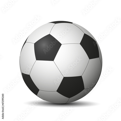 Beautiful realistic shaded vector football on transparent background.