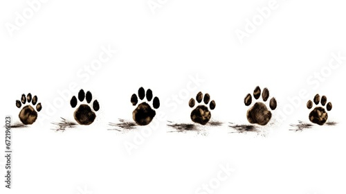 Dog Footprints on a Clean White Surface: Follow Your Canine Friend's Path.
