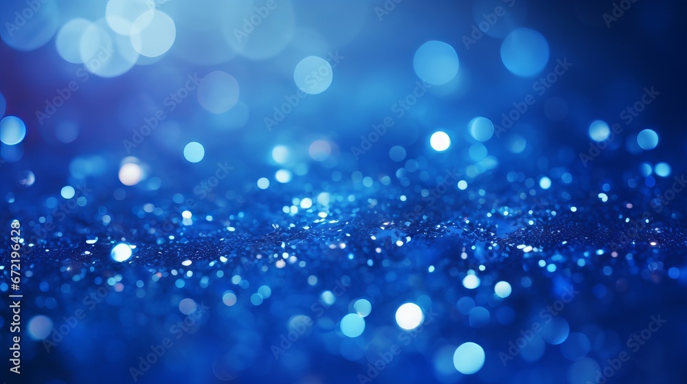 Sapphire glitter bokeh background with shimmering royal blue sparkles and crystal droplets Sapphire glitter bokeh background with shimmering royal blue sparkles and crystal droplets