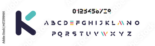 Modern Font. Regular Italic Number Typography urban style alphabet fonts for fashion, sport, technology, digital, movie, logo design, vector illustration