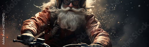 Santa Claus riding a bike