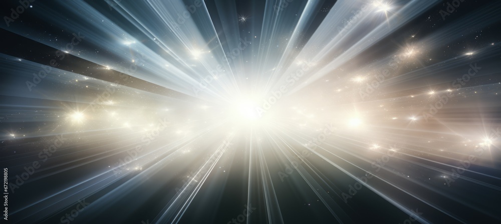 Obraz premium Shiny white light on dark background. Generative AI technology. 