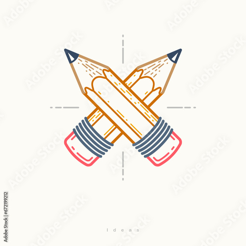 Two crossed pencils vector ...