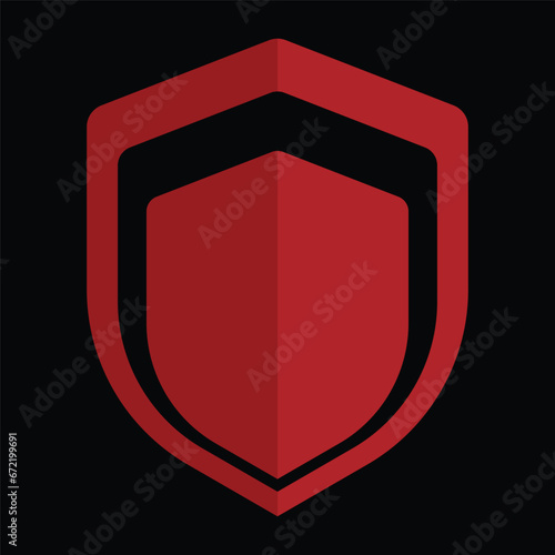 Red Color Shield Vector Security Shield  Symbol Antispam Logo