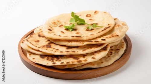 Culinary Artistry: Explore the world of traditional wheat round flatbreads like taco tortillas, pitas, and lavash. A mouthwatering display on an isolated white background.