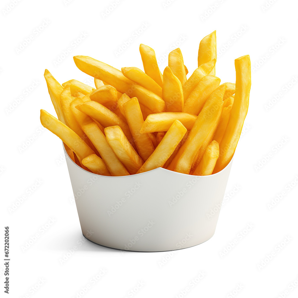 Bowl of Finger Fries on Transparent Background Bowl of Finger Fries on Transparent Background