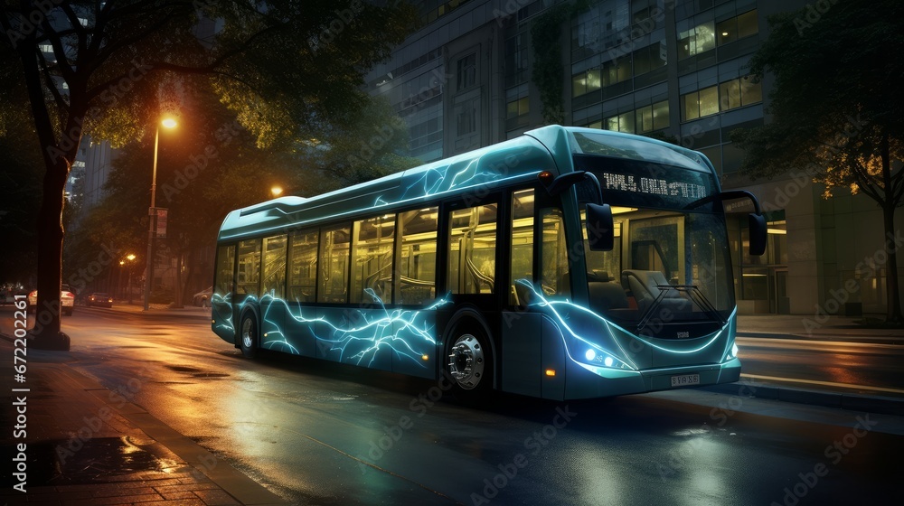 Electric bus, realistic