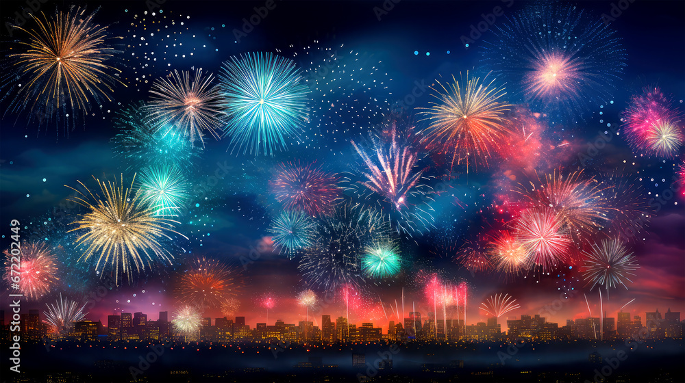 fireworks on the sky background fireworks on the sky background