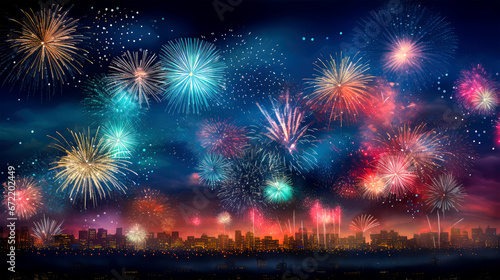 fireworks on the sky background