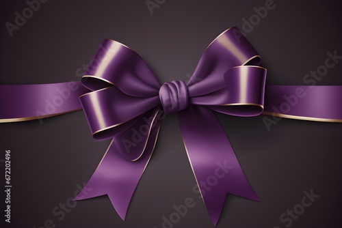 Purple bow on dark background