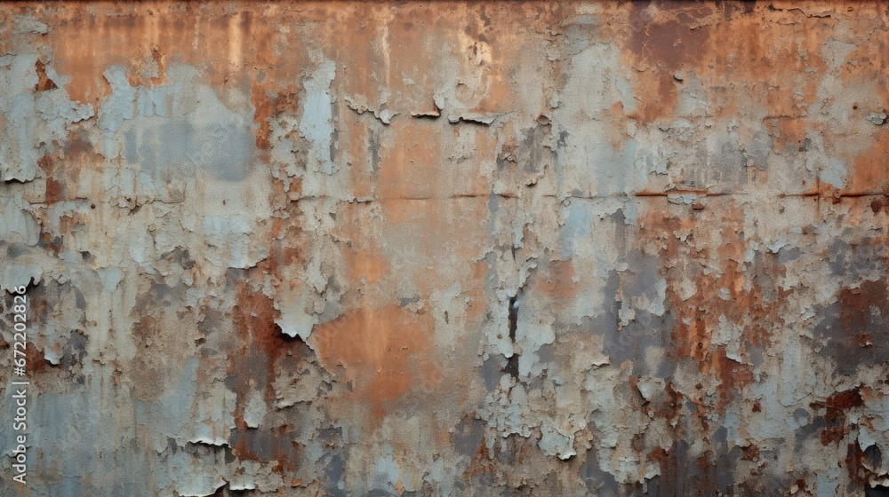 Rusty Metal Elegance: A weathered, white-painted metal wall with streaks of rust, a testament to the beauty of decay and corrosion Rusty Metal Elegance: A weathered, white-painted metal wall with streaks of rust, a testament to the beauty of decay and corrosion