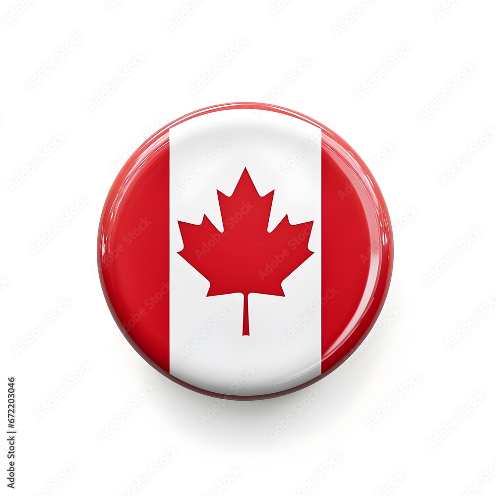 Button icon in national colors of Canada Button icon in national colors of Canada