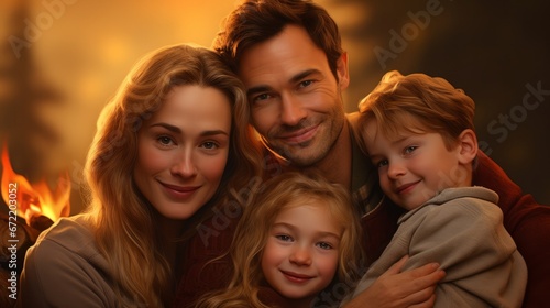 Happy family picture, realistic photo