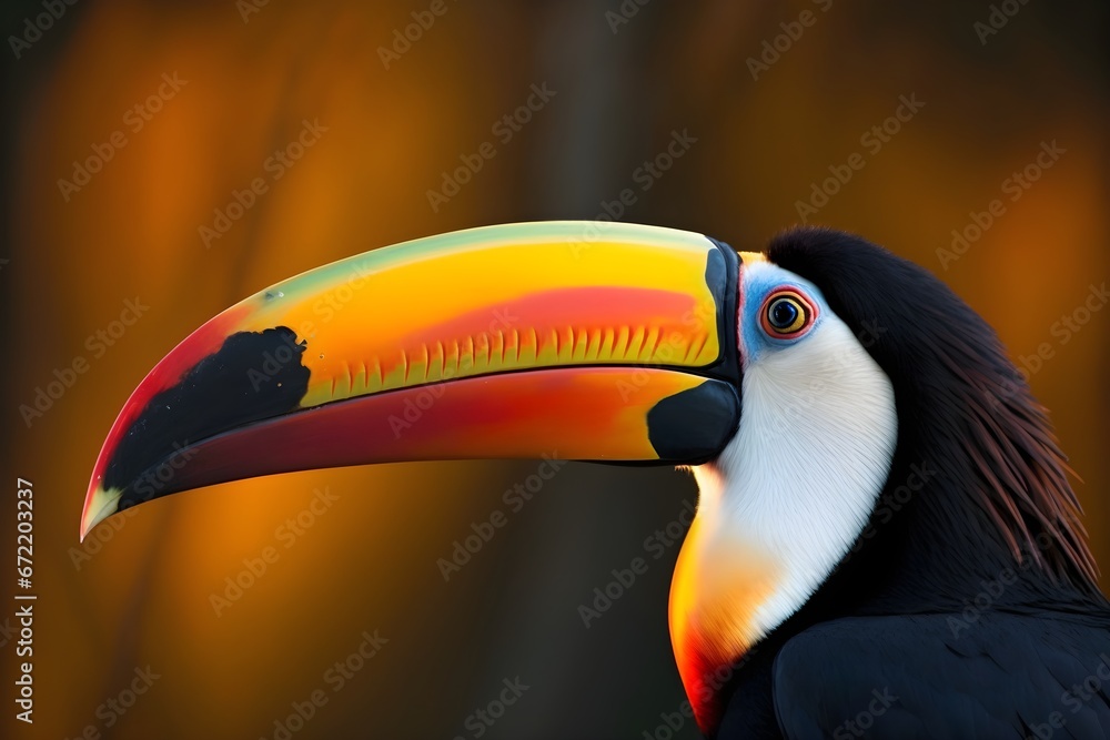 Obraz premium Colorful toucan bird close up portrait