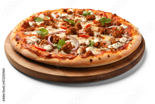 Delicious Pizza on Transparent Background, AI Generated