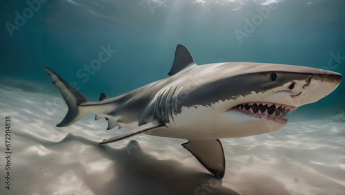 great white shark in the sea ,animal photography