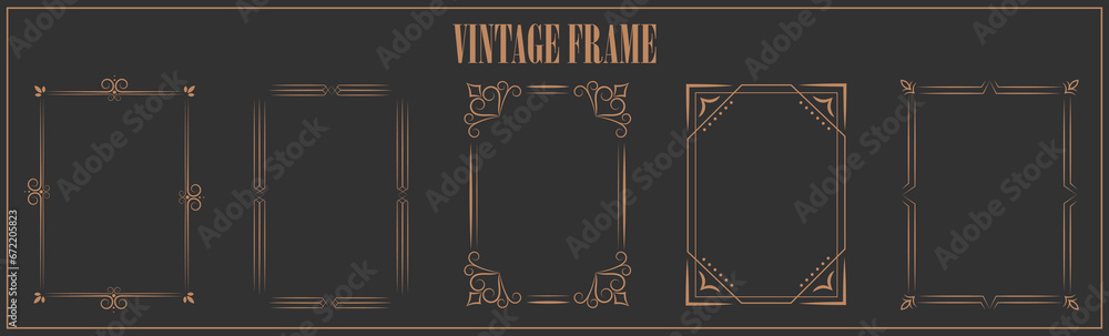 Decorative frames and borders backgrounds vintage design elements - obrazy, fototapety, plakaty 
