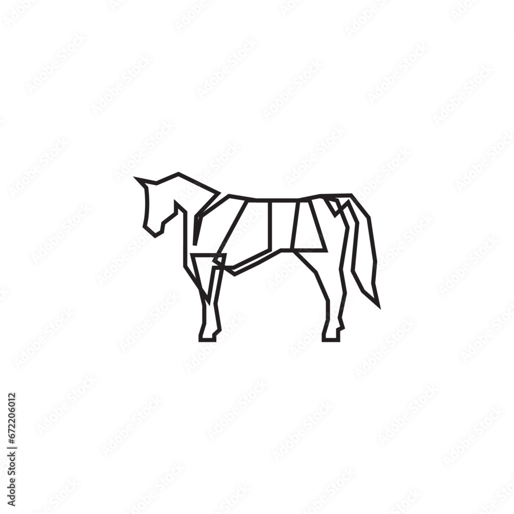 Obraz premium Horse line art for logo creation, Vector illustration of a stallion