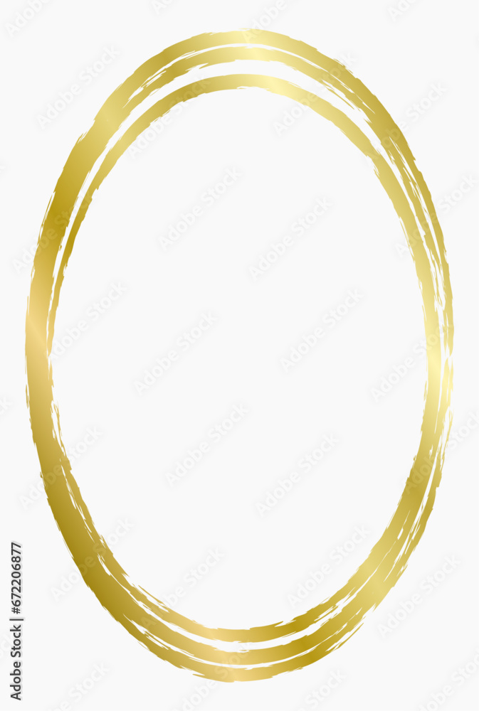 Golden metal oval frame isolated on white. Vector frame for photo. Frame for text, certificate, pictures, diploma Golden metal oval frame isolated on white. Vector frame for photo. Frame for text, certificate, pictures, diploma