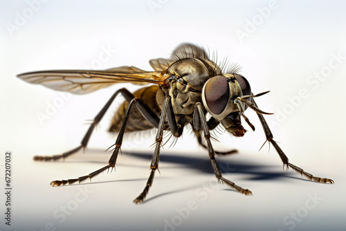 Macro shoot of big gadfly isolated on a white background. © leo_nik