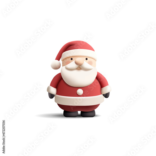3d render realistic Santa Claus character, cartoon character, rounded shapes, isolated