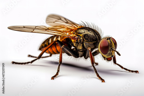 Macro shoot of big gadfly isolated on a white background. © leo_nik