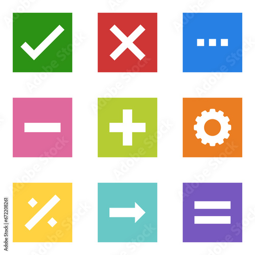 Mathematics right wrong customize square symbol icon