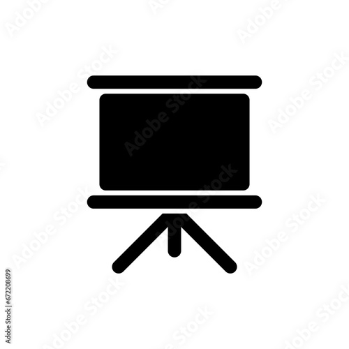 Flat icon in black and white style interactive whiteboard.