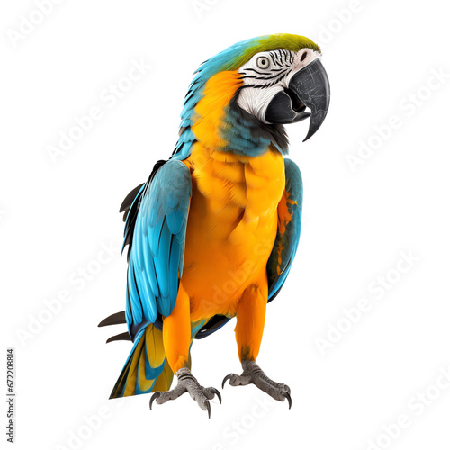 a blue and yellow parrot