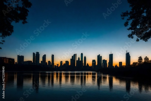 city skyline at sunset  Generated Ai © Sadaf