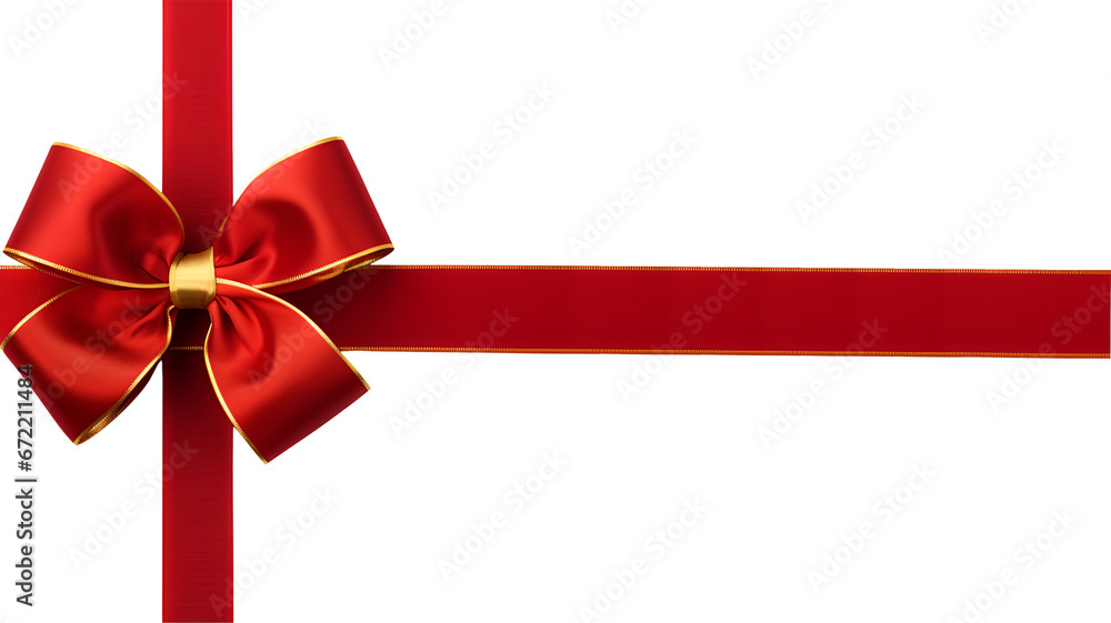 Gift red ribbon and bow isolated on white background Gift red ribbon and bow isolated on white background