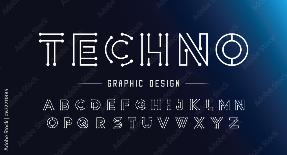 TECHNO , a modern alphabet lowercase font. minimalist typography vector illustration design