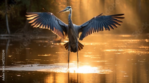 heron in flight generated by AI
