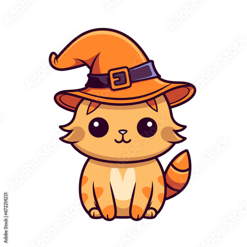 Witch cat vector clipart. Good for fashion fabrics  children   s clothing  T-shirts  postcards  email header  wallpaper  banner  events  covers  advertising  and more.
