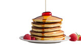 stack of pancakes with syrup transparent, white background, isolate, png